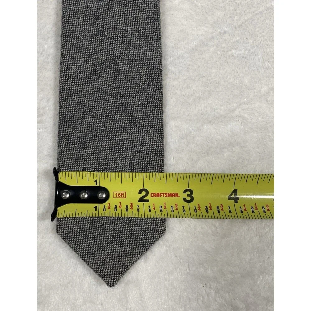 J. Crew Slim Wool Tie Birdseye Charcoal Gray Textured Professor Academia Preppy